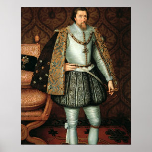 Poster Roi James Ier d'Angleterre (1566-1625) (huile sur 