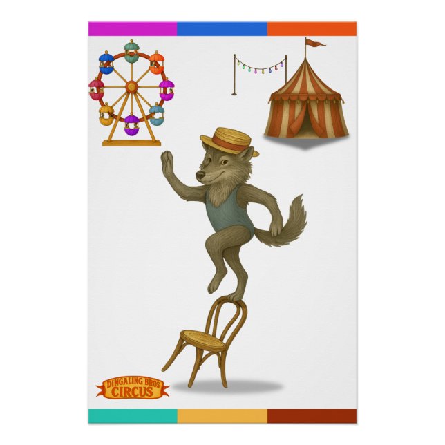 Poster Rolf wolf balancing act (Devant)