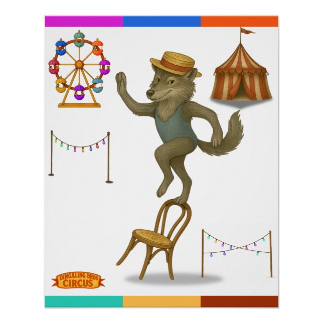 Poster Rolf wolf balancing act (Devant)