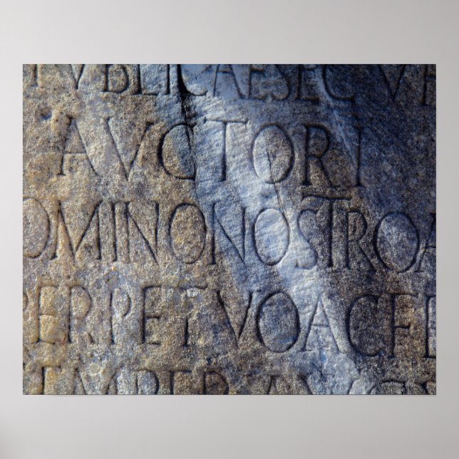 Poster Roman typography at the Forum, Rome, Italy (Devant)