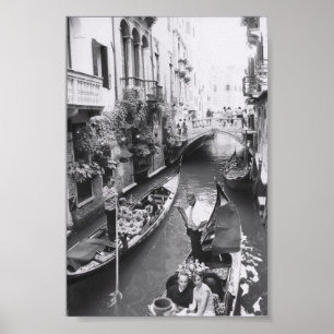 Poster Romantic Venice Italy Gondola Canal Ride