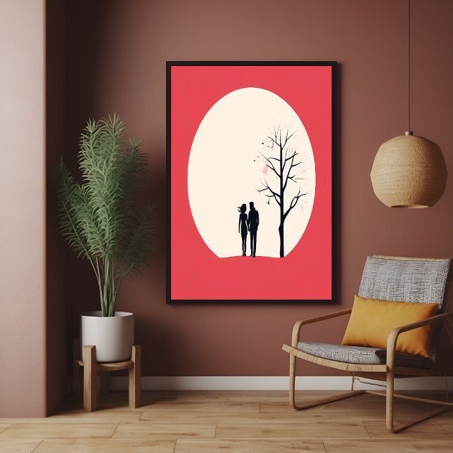 Poster Romantique minimaliste Couple Art (Créateur téléchargé)