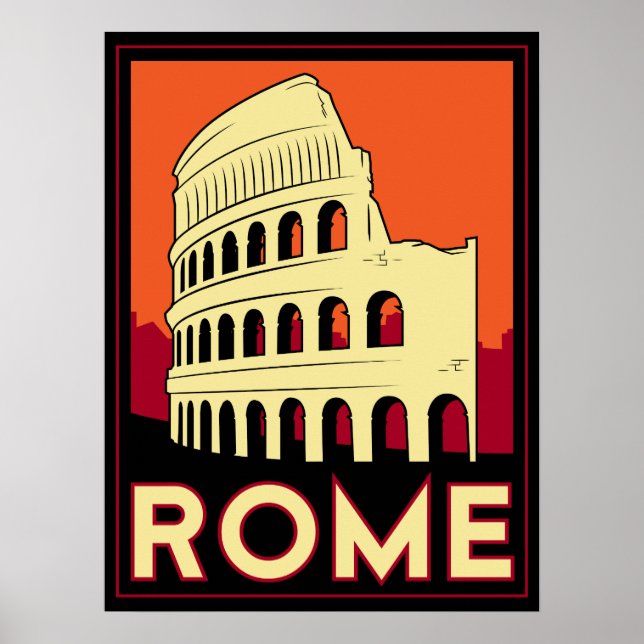 Poster rome italie coliseum europe vintage voyage rétro (Devant)