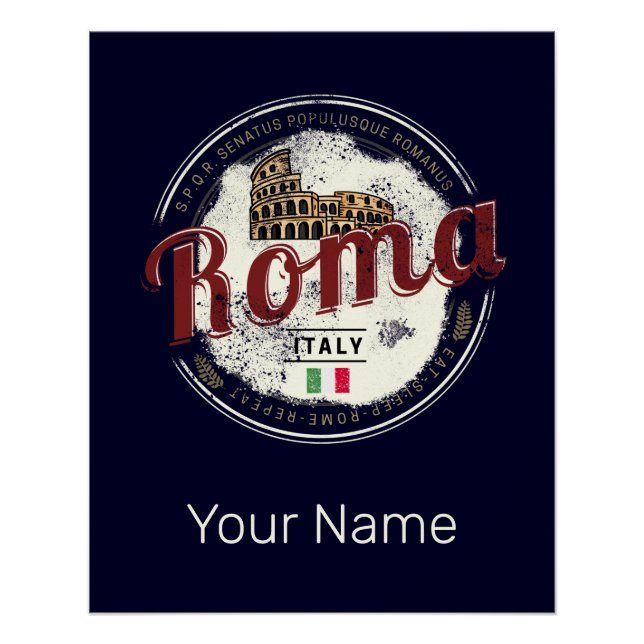 Poster Rome Italie Retro Colisée Vintage (Devant)