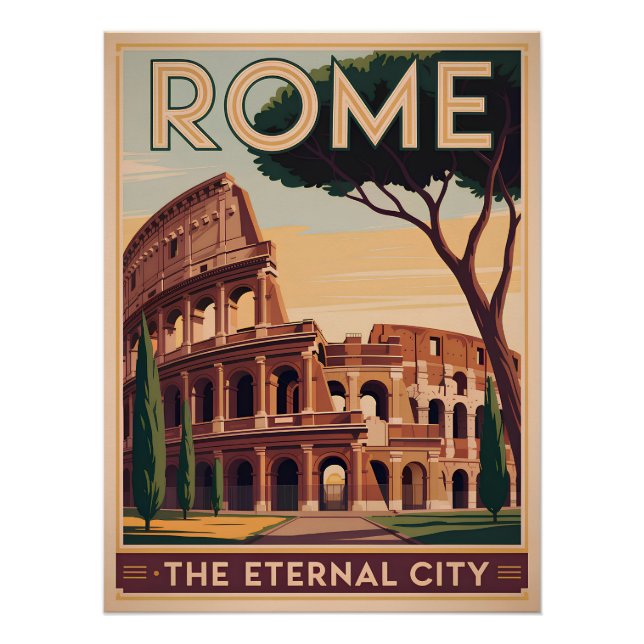 Poster Rome Italie vintage (Devant)