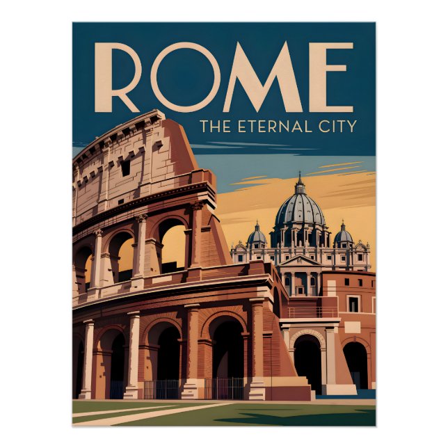 Poster Rome Italie vintage (Devant)