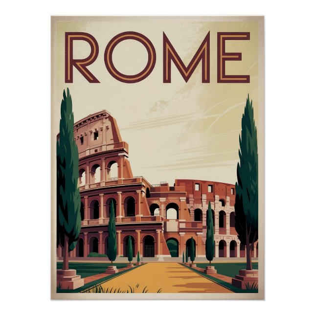 Poster Rome Italie vintage (Devant)