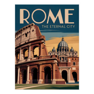 Poster Rome Italy vintage
