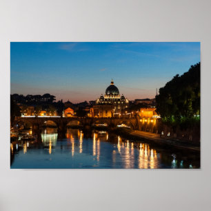 Poster Rome par l'affiche, le St Peter et Ville du