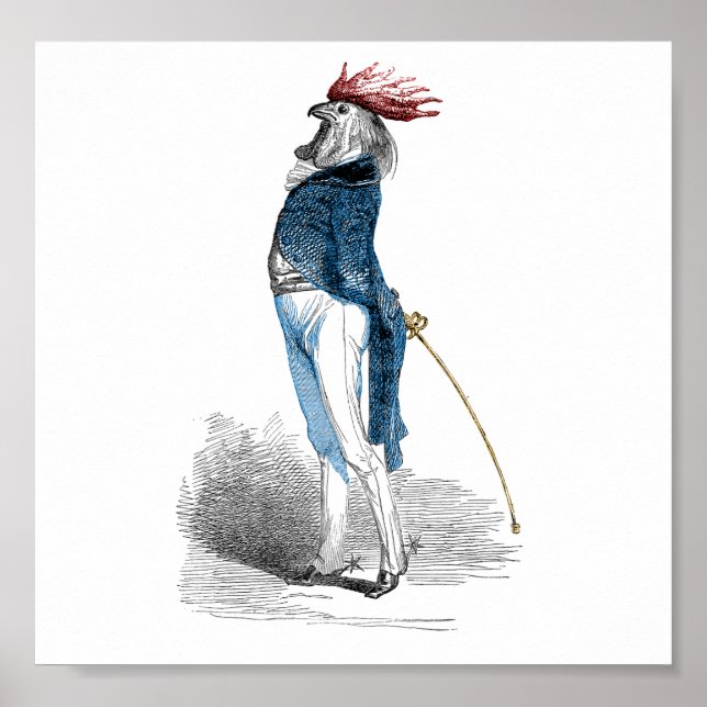 Poster Rooster Gentleman (Devant)