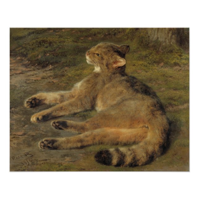 Poster Rosa Bonheur Chat sauvage 1850 (Devant)
