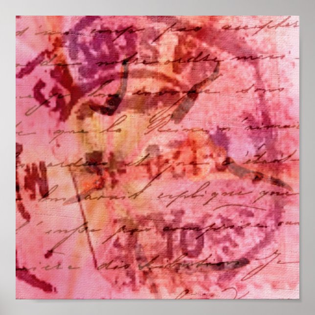 Poster Rose Abstrait (Devant)