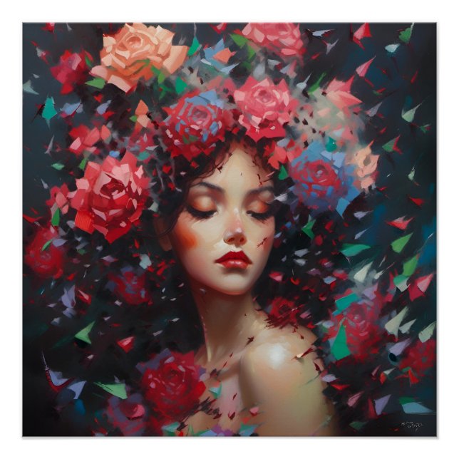 Poster Rose Baccara (Devant)