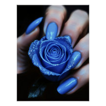 Rose bleue scintillante avec clous