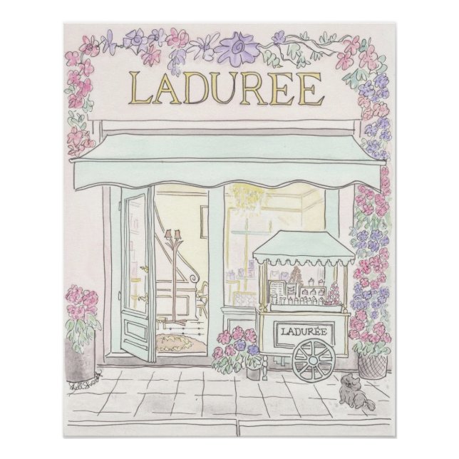 Poster rose, collage, coquette, preppy, tendance, côtier, (Devant)