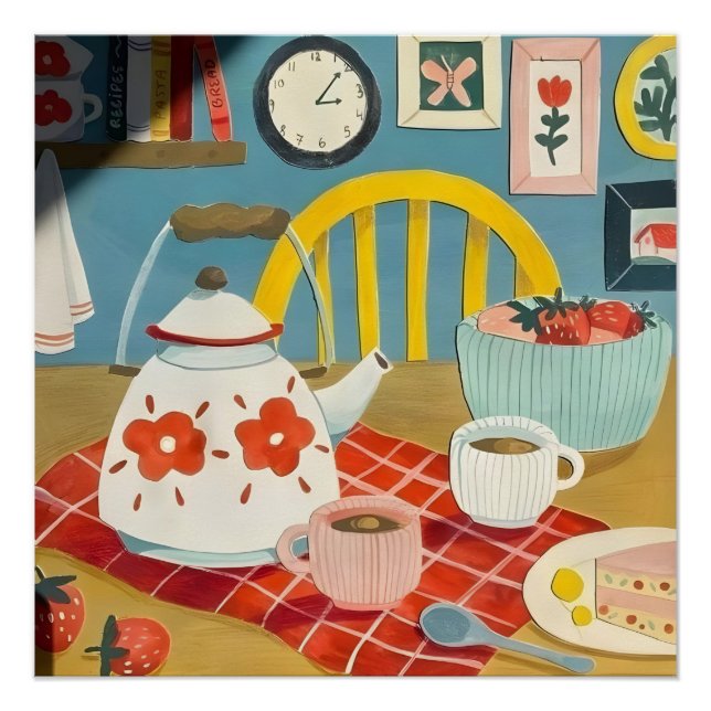 Poster rose, collage, coquette, preppy, tendance, côtier, (Devant)