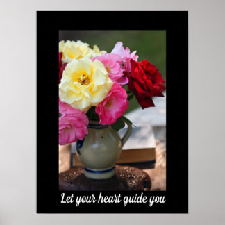 Poster Rose coloré Bouquet