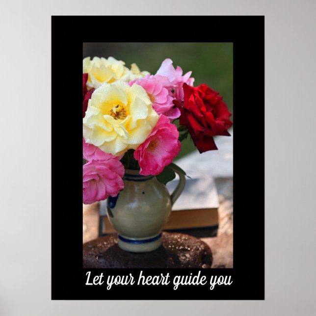 Poster Rose coloré Bouquet (Devant)