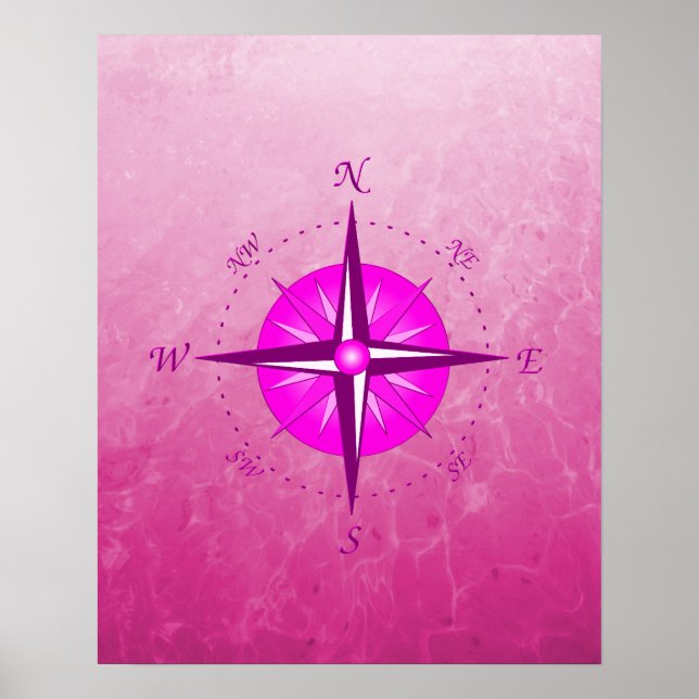 Poster Rose Compass rose (Devant)