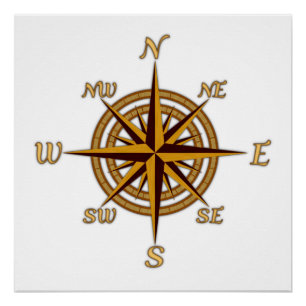 Poster Rose Compass vintage