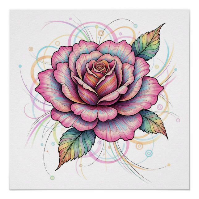 Poster Rose Cosmique (Devant)