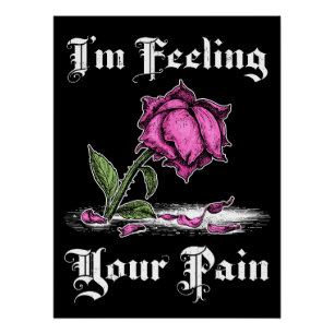Poster Rose dans le désespoir Texte blanc