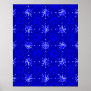 Poster Rose des vents nautique