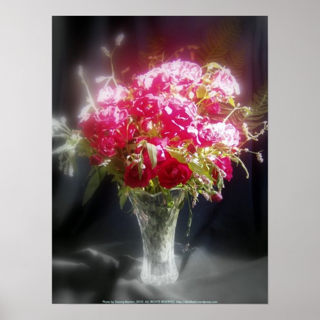 Poster rose et fleur sauvage (Devant)