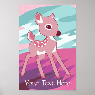 Poster rose Faune
