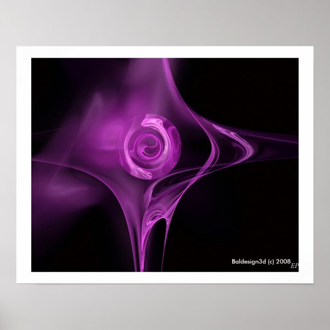 Poster ROSE FRACTAL , violet (Devant)