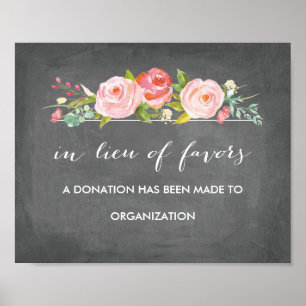 Poster Rose Garden Floral Chalkboard en lieu et place des
