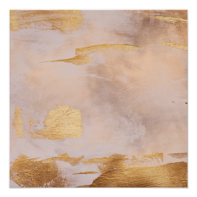 Poster Rose Gold Blush and Gold Texture (Devant)
