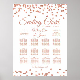 Poster Rose Gold Faux Parties scintillant Confetti