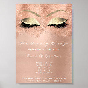 Poster Rose Gold Sparkly Eye White Parties scintillant Sa