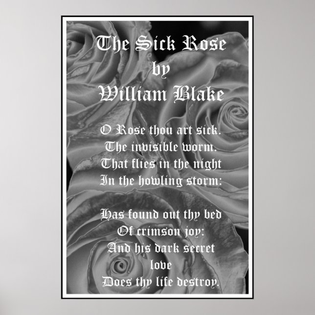 Poster Rose malade, William Blake, Roses gothiques (Devant)