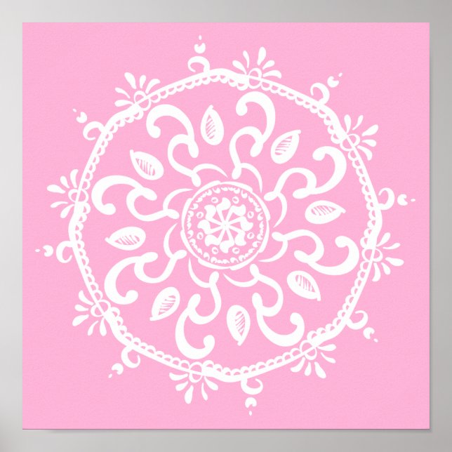 Poster Rose Mandala (Devant)