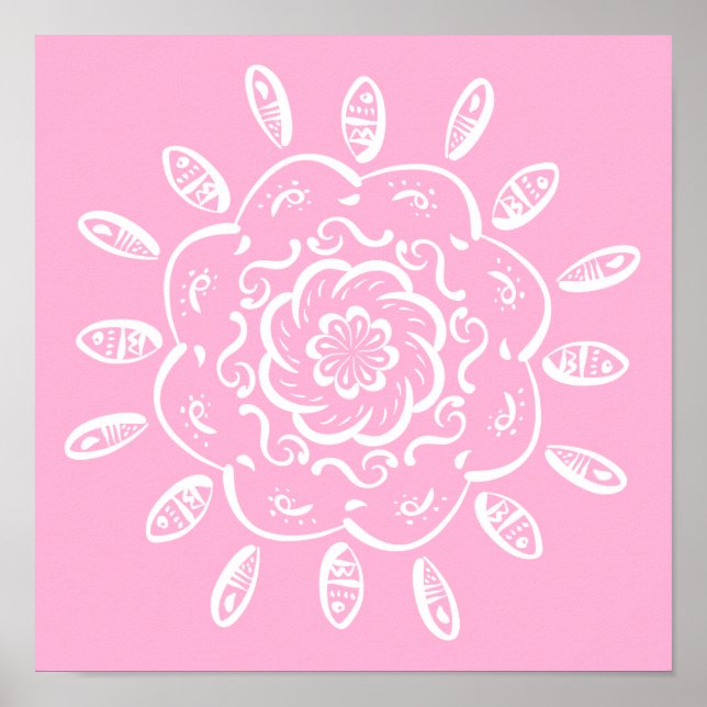 Poster Rose Mandala (Devant)