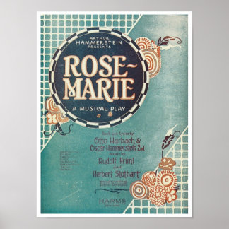 Poster Rose Marie A Musical Play Songbook Couverture