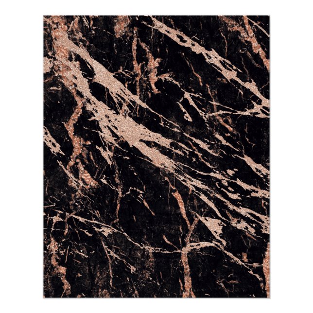 Poster Rose minimum Gold Blush Black VIP Abstraits stries (Devant)