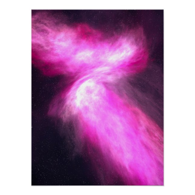 Poster rose Nebula Galaxy Art brillant (Devant)