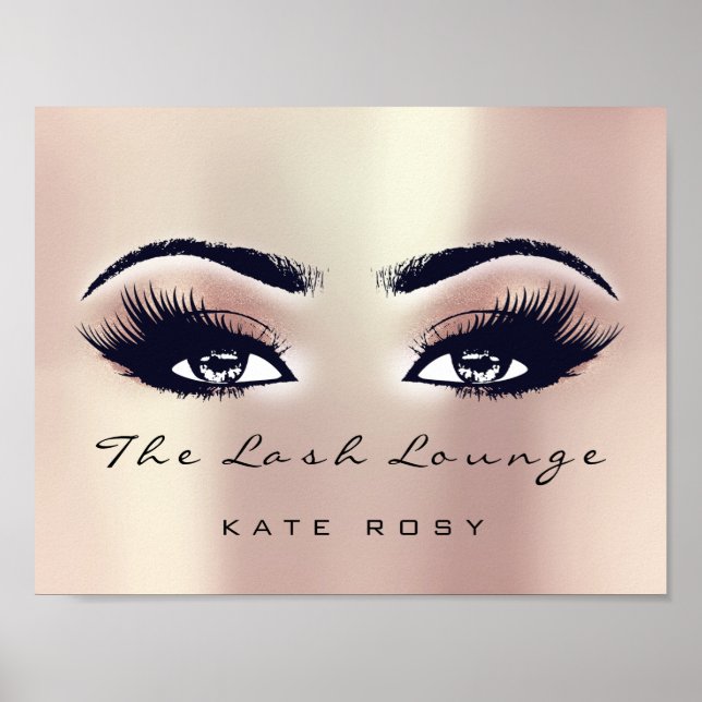 Poster Rose Nom maquillage Artiste Beauté Studio Lashe (Devant)
