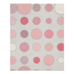 Poster Rose Pâle à Points Abstract sur Gris Clair