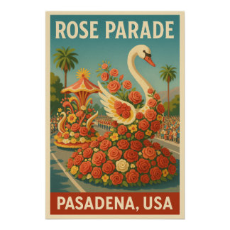 Poster Rose Parade festival in USA travel