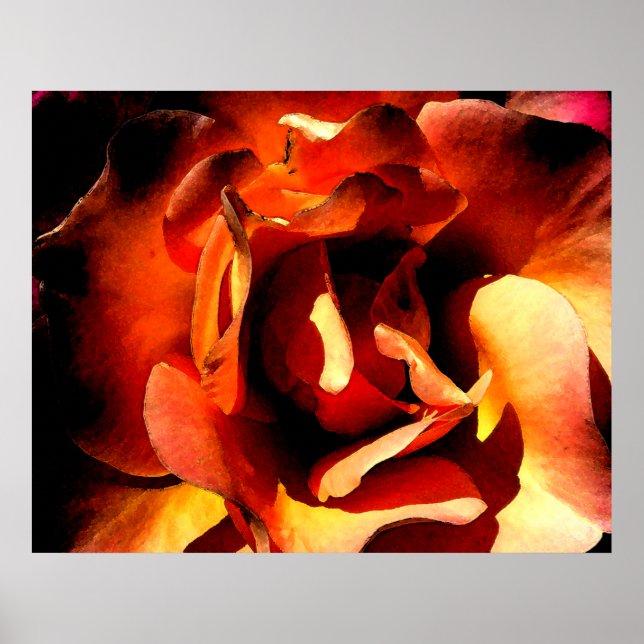 Poster Rose peint (Devant)