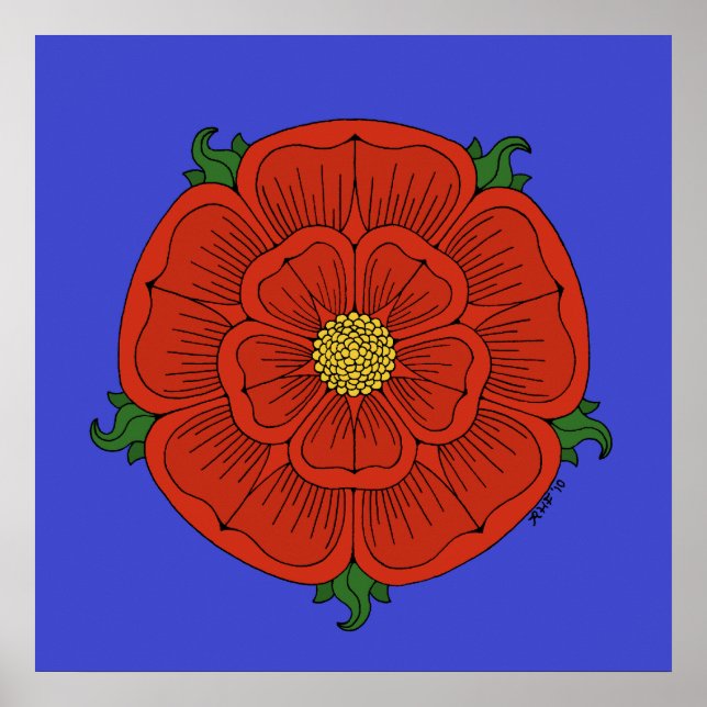 Poster Rose rouge de Lancaster (Devant)