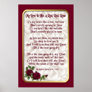 Poster Rose rouge rouge
