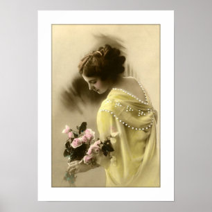 Poster rose victorienne, romantique
