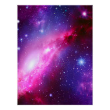 Poster rose violet spirale galaxy brillant