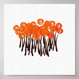 Poster Roses d'art d'aquarelle moderne Abstrait clair Imp