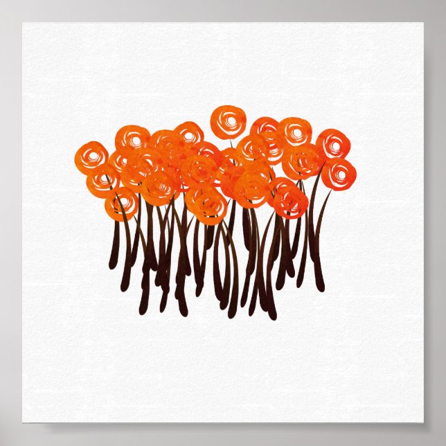 Poster Roses d'art d'aquarelle moderne Abstrait clair Imp (Devant)